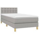 vidaXL Sommier à lattes de lit avec matelas et LED Gris clair 80x200cm