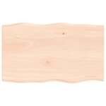 vidaXL Dessus de table bois chêne massif non traité bordure assortie