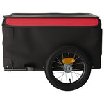 vidaXL Remorque de vélo noir et rouge 30 kg fer