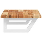 vidaXL Étagère de vasque murale acier et bois massif d'acacia