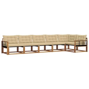 vidaXL Ensemble de canapés d'extérieur 6 pc Naturel et Beige