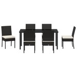 vidaXL Set de salle à manger jardin 7 pièces Noir Rotin synthétique