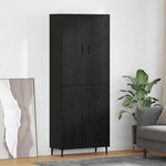vidaXL Haut Armoire 2 Pièces Chêne noir Bois Aggloméré et Verre