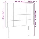 vidaXL Tête de lit à LED Bleu foncé 103x16x118/128 cm Velours