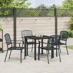 vidaXL Ensemble de salle à manger pour jardin 5 Pièces Anthracite Acier