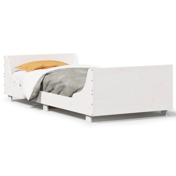 vidaXL Cadre de lit sans matelas blanc 75x190 cm bois de pin massif