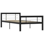 vidaXL Cadre de lit sans matelas noir et blanc métal 100x200 cm