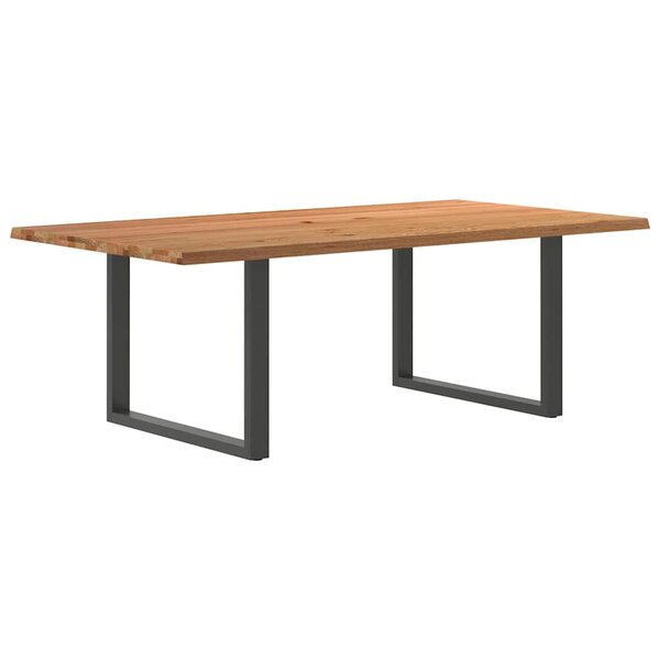 vidaXL Table à manger et bord naturel bois massif chêne rectangulaire