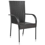 vidaXL Chaises empilables d'extérieur lot de 4 Résine tressée Marron