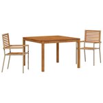 vidaXL Ensemble de salle à manger de jardin 3 pièces beige  acacia