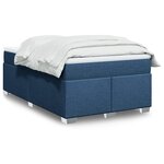 vidaXL Sommier à lattes de lit avec matelas bleu 120x190 cm tissu
