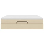 VidaXL Cadre de lit ottoman avec matelas crème 160x200 cm tissu