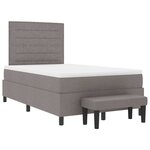 vidaXL Lit à ressorts avec tête de lit Taupe 120 x 190 cm tissu