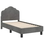 vidaXL Cadre de lit pour tout-petit avec tête de lit Gris foncé