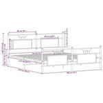 vidaXL Cadre de lit en métal sans matelas chêne sonoma 183x213 cm