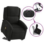 vidaXL Fauteuil de massage inclinable Noir Tissu