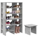 vidaXL Cabinet à chaussures 2 Pièces Gris béton Bois d'ingénierie
