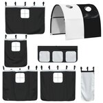vidaXL Lit superposé sans matelas avec toboggan blanc noir 80x200 cm
