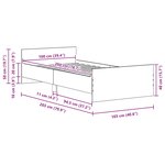 vidaXL Cadre de lit sans matelas chêne noir 100x200 cm