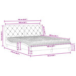 vidaXL Lit avec matelas gris foncé 160x200 cm velours
