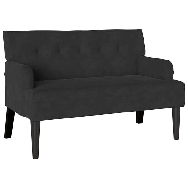 vidaXL Banc Chesterfield Noir 112 x 65 5 x 75 cm Velours