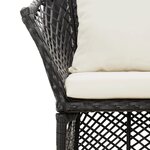 Salon de jardin meuble d'extérieur ensemble de mobilier 2 pièces avec coussins noir résine tressée 02_0015898