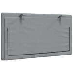vidaXL Coussin de tête de lit gris clair 80 cm tissu