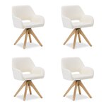 Chaise rembourrée Tissu Teddy Blanc - 4 pièces