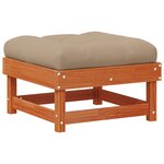 vidaXL Repose-pieds de jardin Pin massif Pin brun ciré