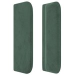 vidaXL Tête de lit avec oreilles Vert foncé 163x16x78/88 cm Velours