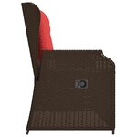vidaXL Banc de jardin avec coussin Marron Poly rotin