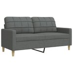 vidaXL Ensemble de canapés 2 Pièces gris foncé tissu