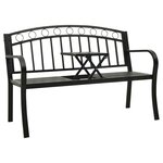 vidaXL Banc de jardin avec table Noir 120 cm Acier