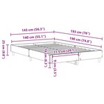 vidaXL Cadre de lit sans matelas chêne sonoma 140x190 cm