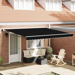 vidaXL Auvent Rétractable Noir 400 × 300 cm Polyester