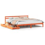 vidaXL Cadre de lit sans matelas cire marron 200x200cm bois pin massif