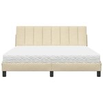 vidaXL Lit avec matelas Hanko crème 160x200 cm tissu