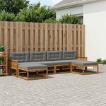 vidaXL Ensemble de canapés d'extérieur 6 Pièces Naturel et Anthracite