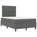 vidaXL Lit à ressorts avec matelas et LED  gris foncé  120 x 190 cm  tissu
