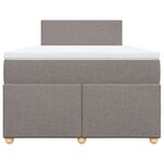 vidaXL Sommier à lattes de lit avec matelas taupe 120x190 cm tissu