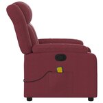 vidaXL Fauteuil de massage inclinable Rouge bordeaux Tissu