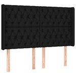vidaXL Sommier à lattes de lit matelas et LED Noir 140x190 cm Tissu