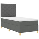vidaXL Lit Box Spring avec Matelas & LED Gris Foncé 90x200 cm Tissu