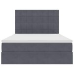 vidaXL Lit avec rangement et LED Gris foncé 140 x 190 cm Velours