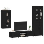 vidaXL Ensemble meuble TV avec tiroir FLORIN Noir Bois d'ingénierie