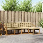 vidaXL Ensemble de canapés d'extérieur 5 pc Naturel et Beige