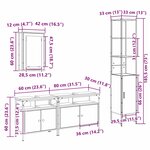 vidaXL Ensemble de mobilier de salle de bain 4 Pièces Bois ancien