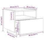 vidaXL Armoires de chevet avec lumières LED 2 Pièces gris béton