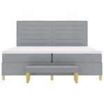 vidaXL Lit à ressorts avec matelas Gris clair 200 x 200 cm tissu