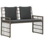 vidaXL Banc extérieur 2 -Seater 116 x 55 x 82 cm Acier et Rattan Poly